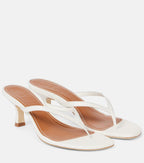 Staud Freja Leather Thong Sandals – White