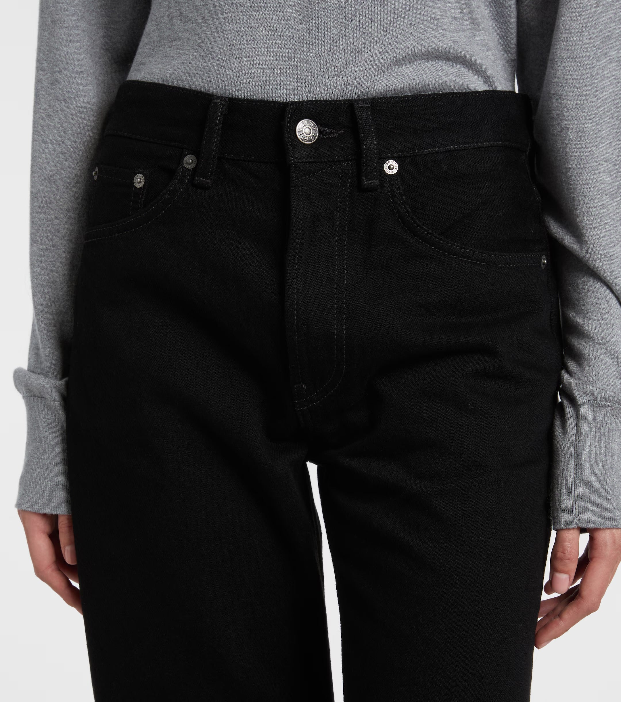 Acne Studios High-Rise Wide-Leg Jeans Black