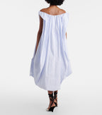 Jacquemus Lavande Gathered Striped Midi Dress