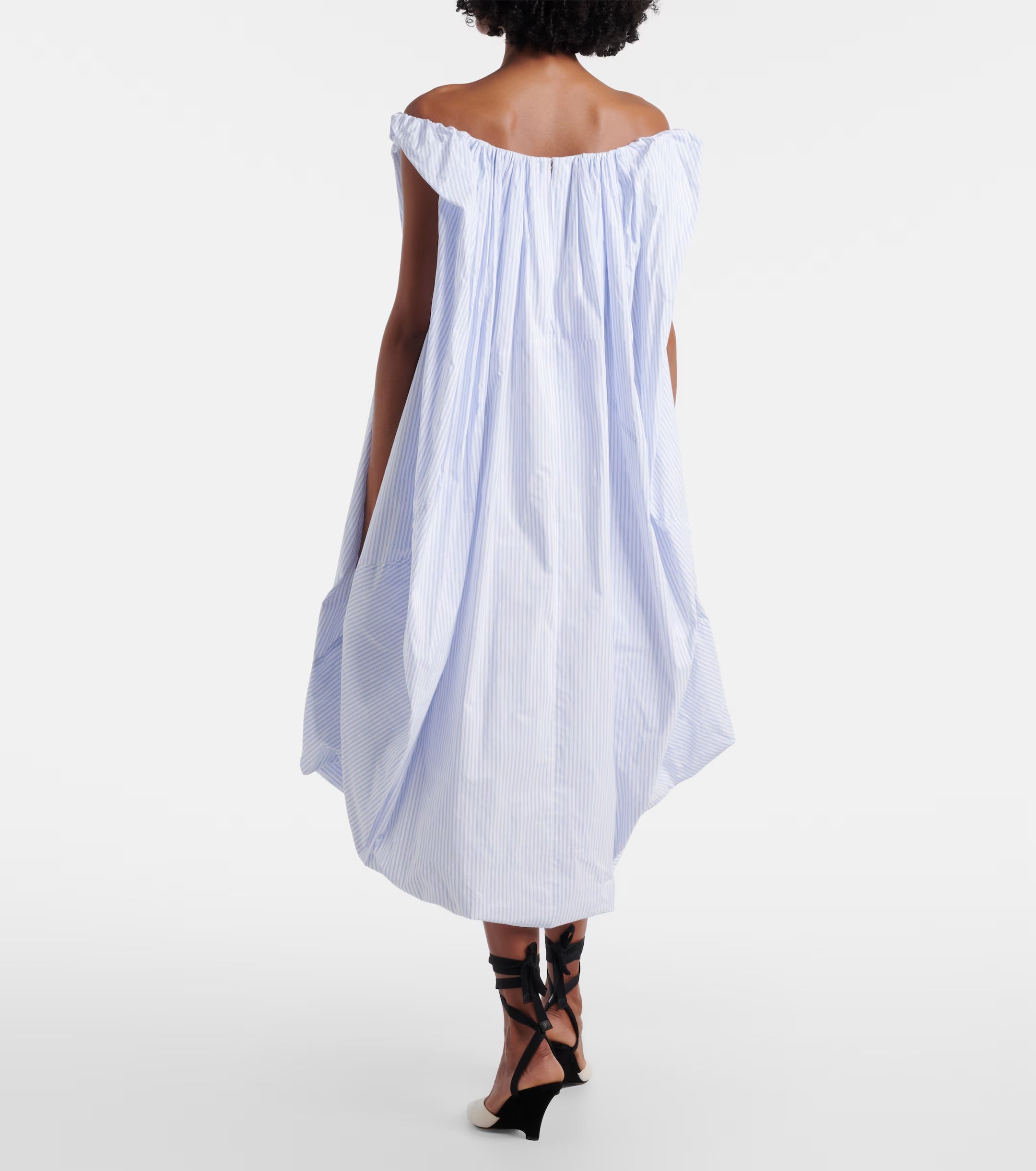 Jacquemus Lavande Gathered Striped Midi Dress