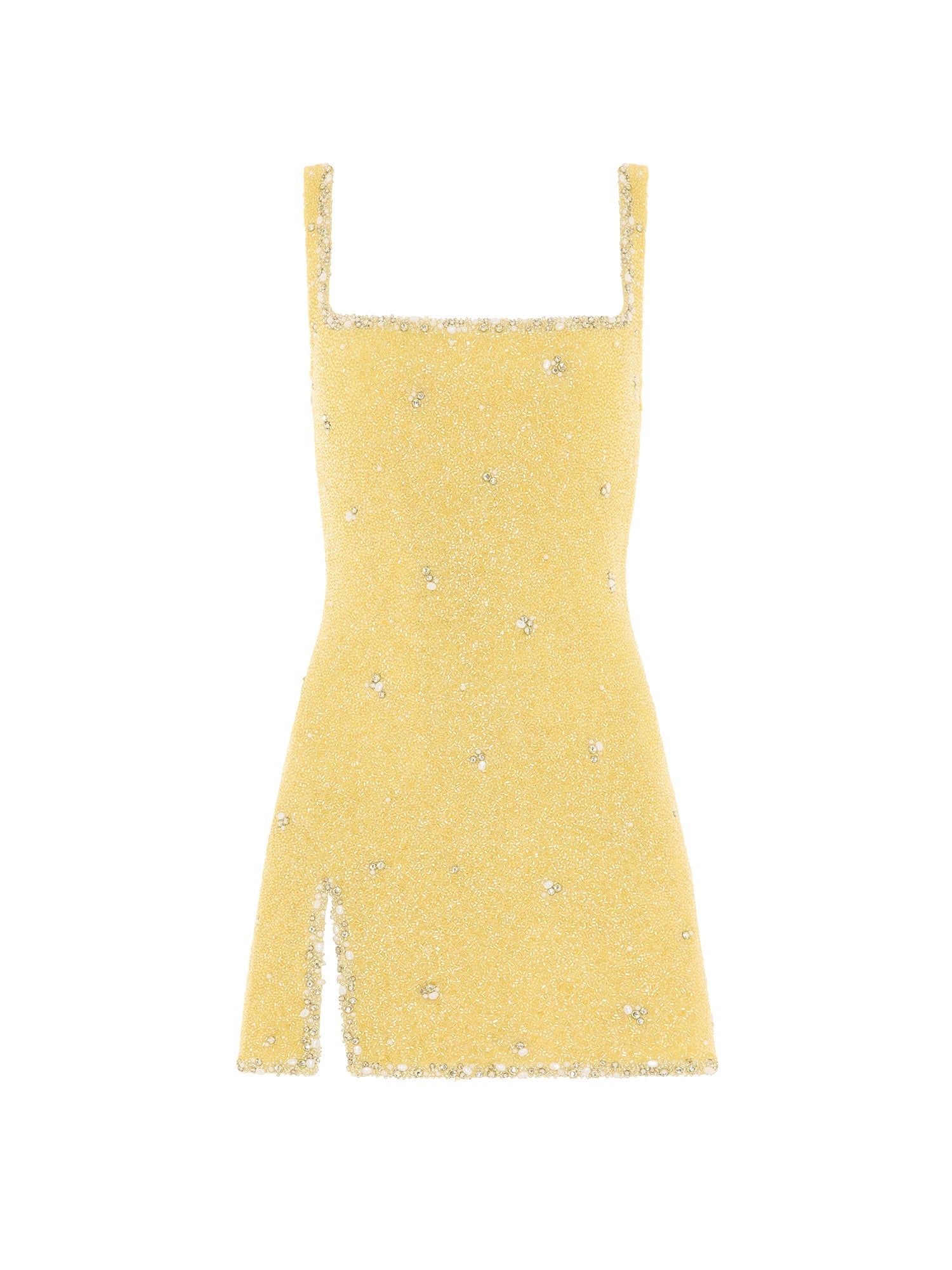 Clio Peppiatt Athena Mini Dress in Lemon