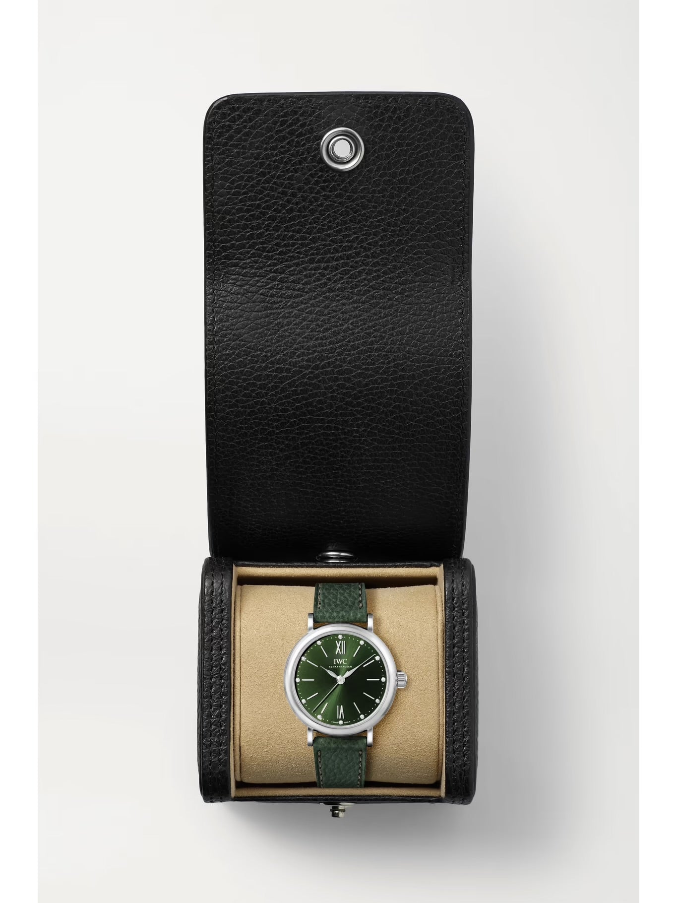 IWC Schaffhausen Portofino Automatic 40mm Stainless Steel, Textured-Leather and Diamond Watch