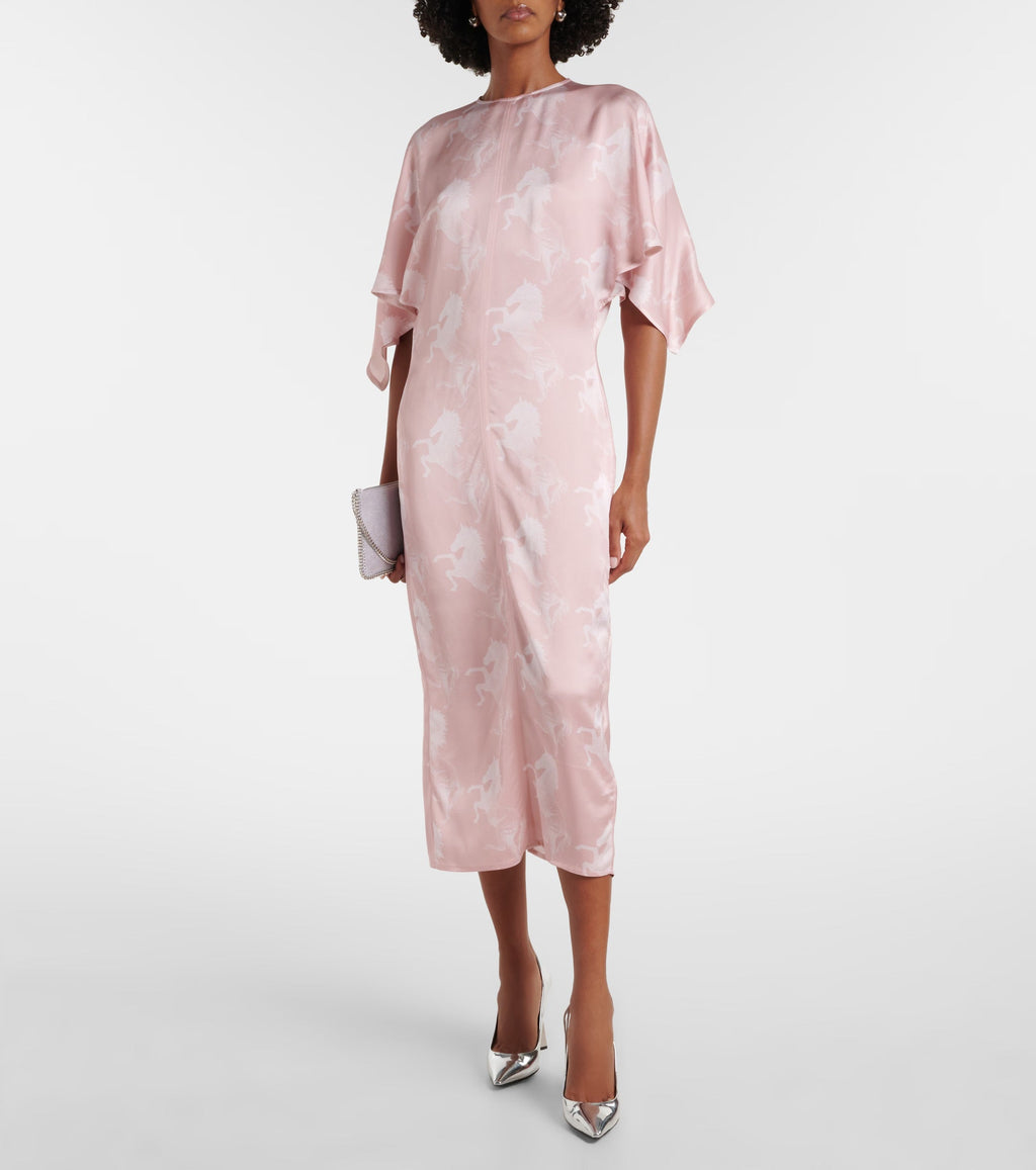 Stella McCartney Printed Satin Midi Dress