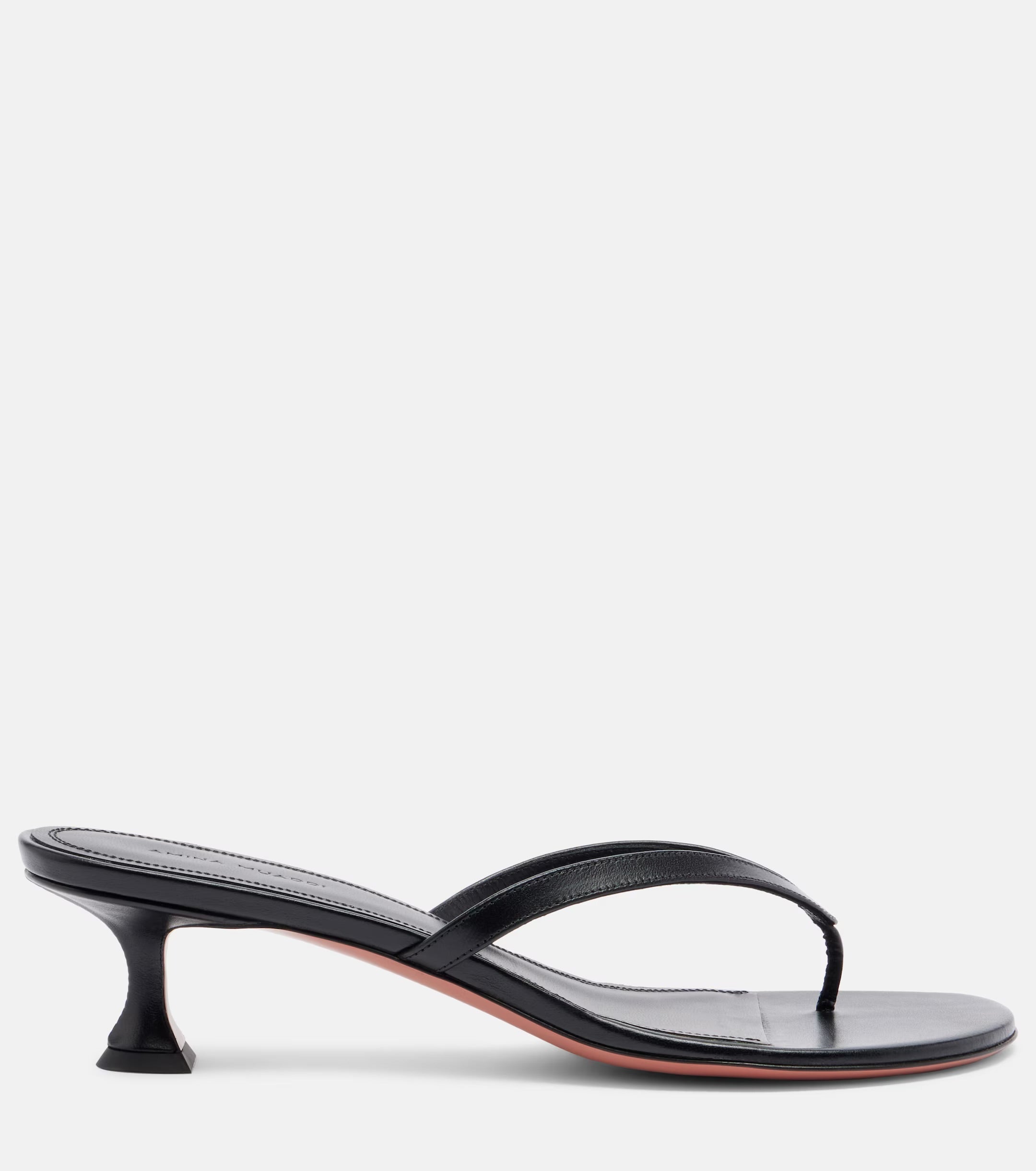 Amina Muaddi Juliette Leather Thong Sandals – Black