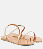 Ancient Greek Sandals Metallic Leather Sandals