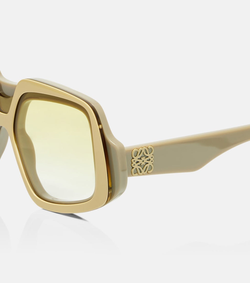 Anagram Oversized Square Sunglasses — Yellow