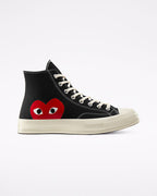 PLAY Converse Red Heart Chuck Taylor All Star '70 High Sneakers – Black