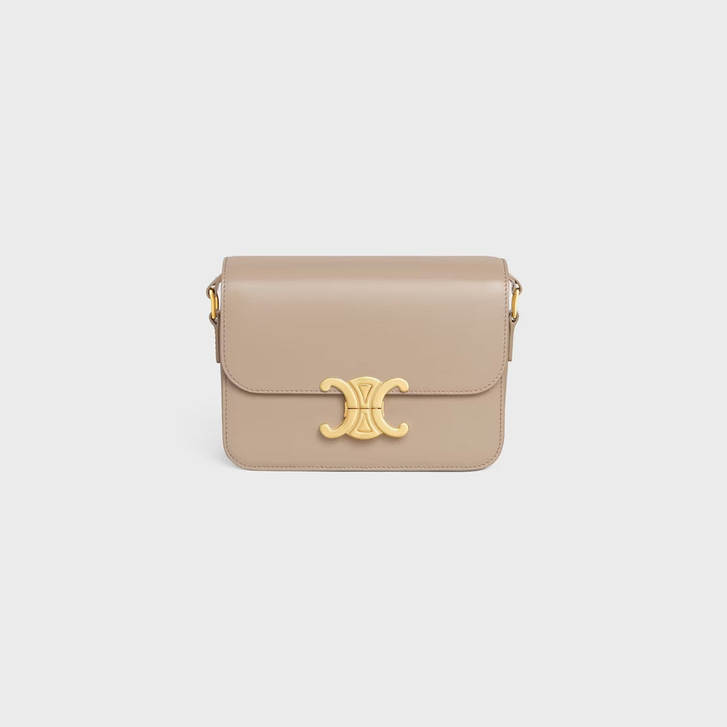 Céline Teen Triomphe Bag in Shiny Calfskin – Safari