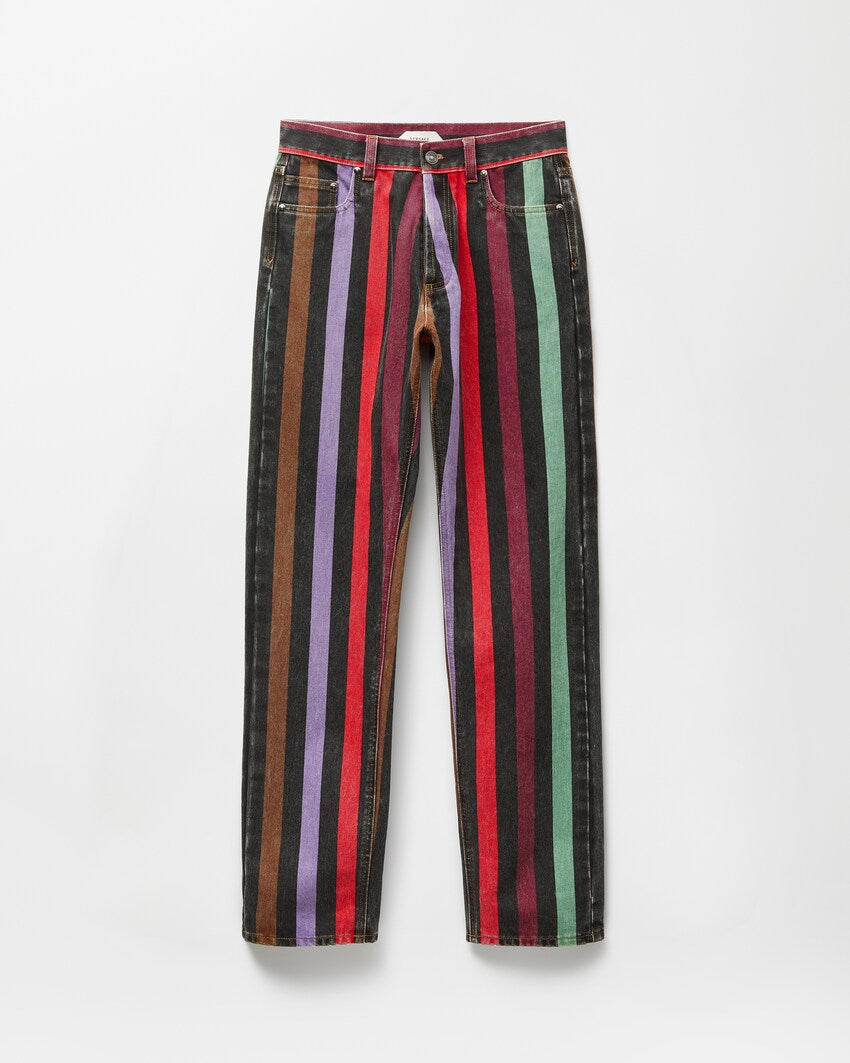 Versace Striped Straight Jeans – Multicolour