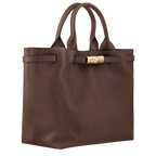 Longchamp Le Smart L Handbag in Mocha Leather