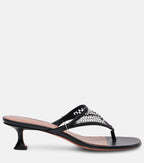 Amina Muaddi Cameron 45 Crystal-Embellished Thong Sandals – Black