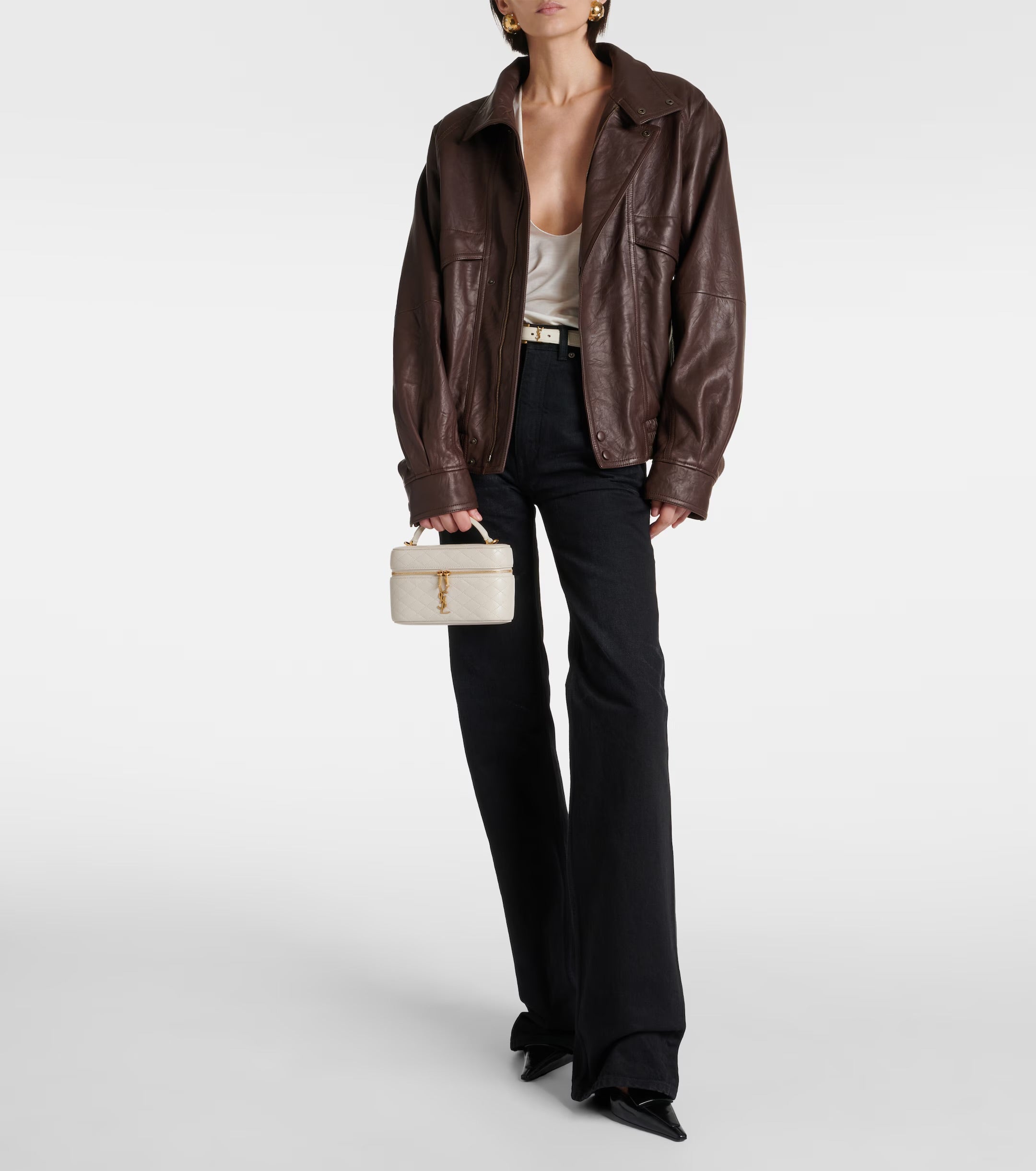Saint Laurent Gaby Quilted Leather Vanity Bag