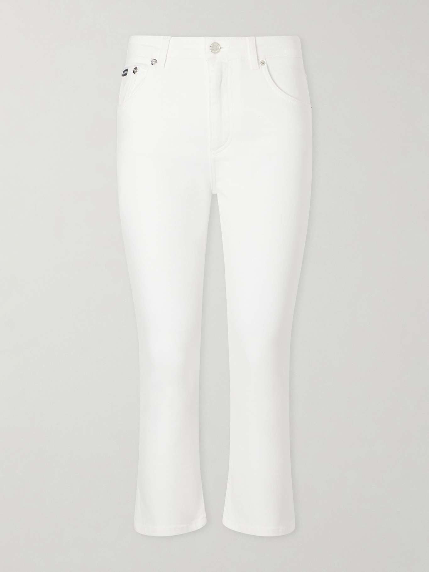 Dolce & Gabbana Mid-Rise Straight-Leg Capri Pants in White