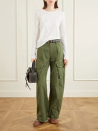 R13 Cotton Barrel-Leg Cargo Pants