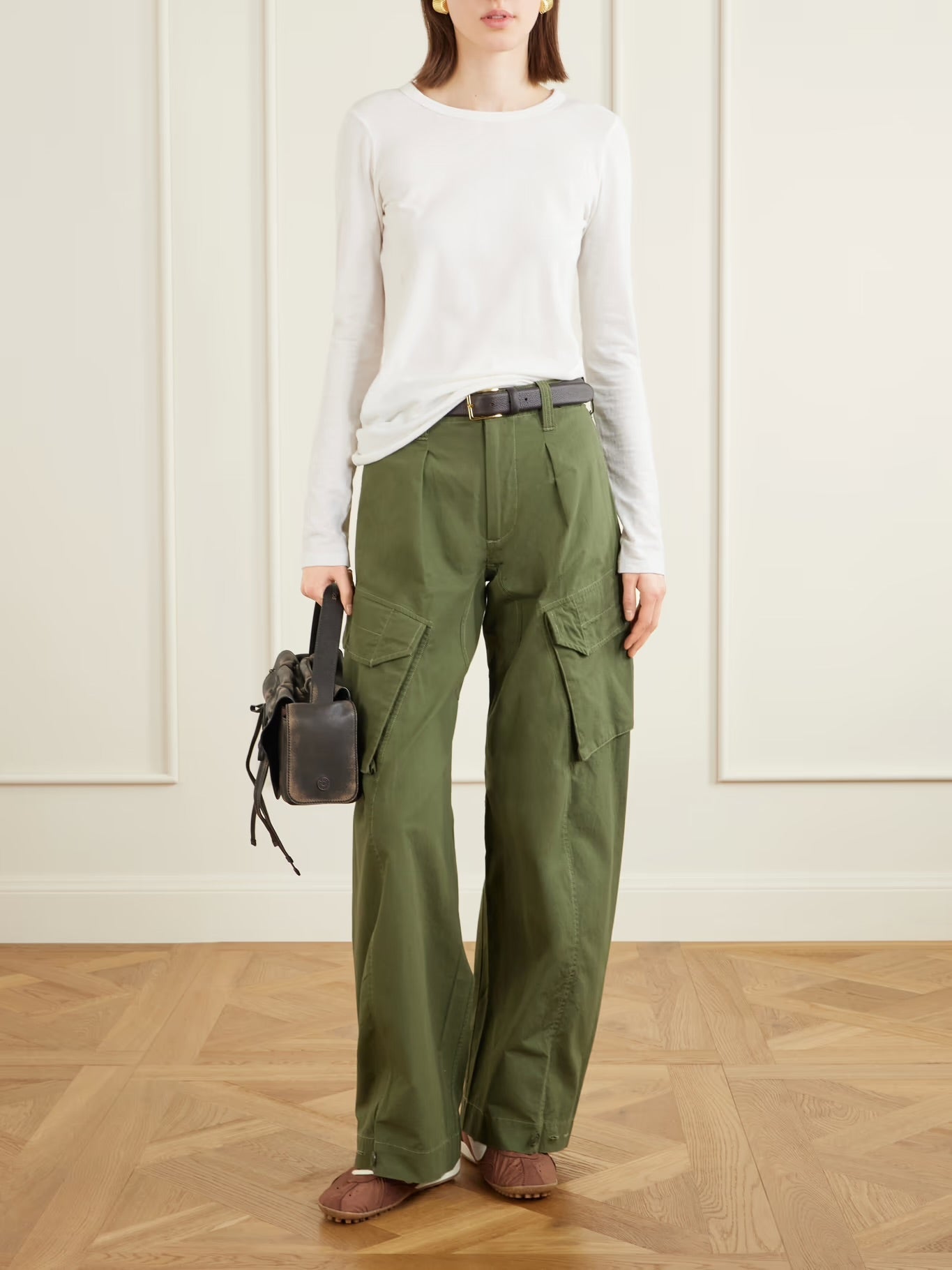 R13 Cotton Barrel-Leg Cargo Pants