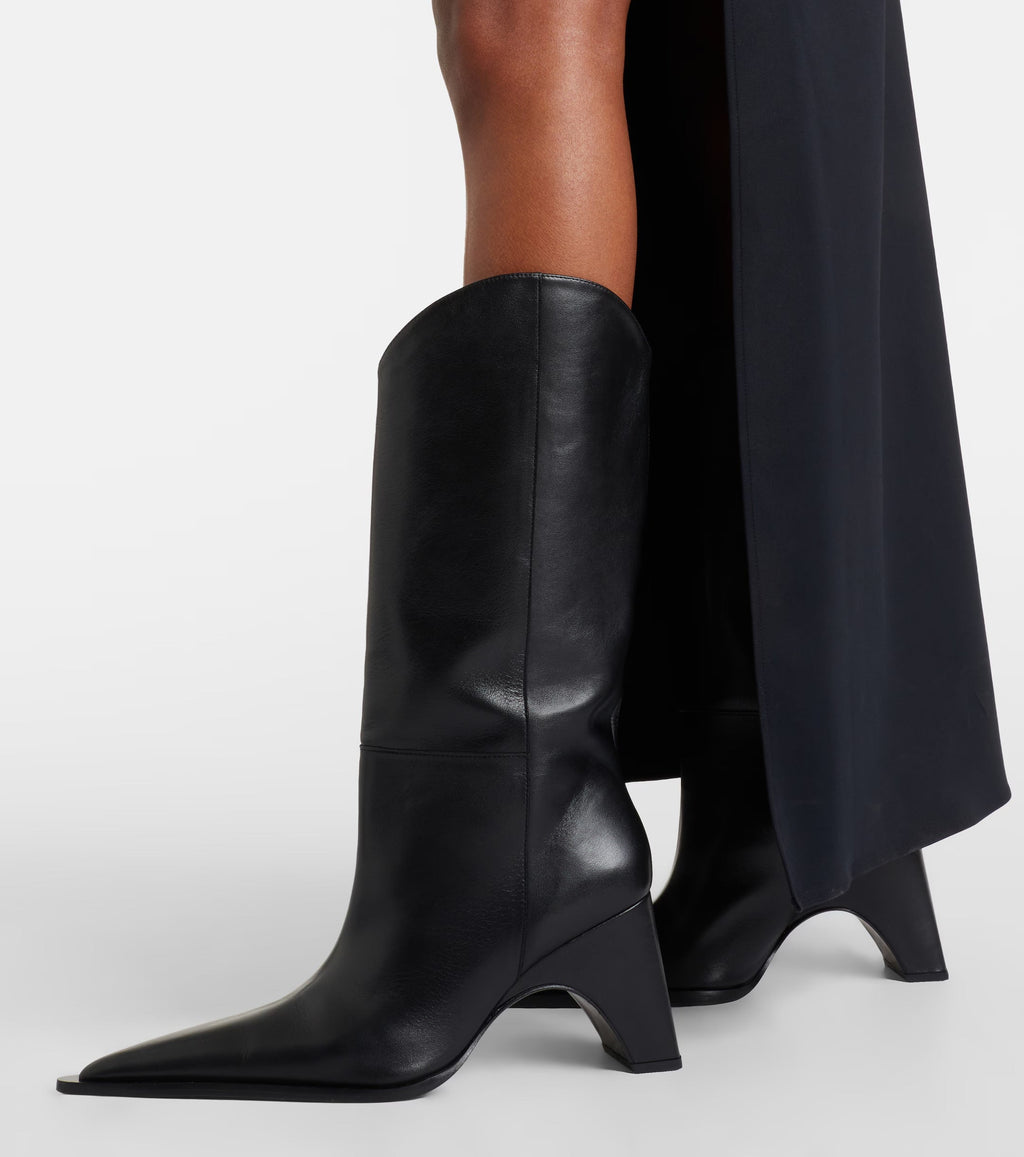 Coperni Bridge Leather Cowboy Boots - Black