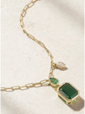 Emerald and Diamond Pendant Necklace, 18K Gold