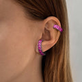 Culture Ear Cuff With Man Made Rubies In Premium Black Rhodium