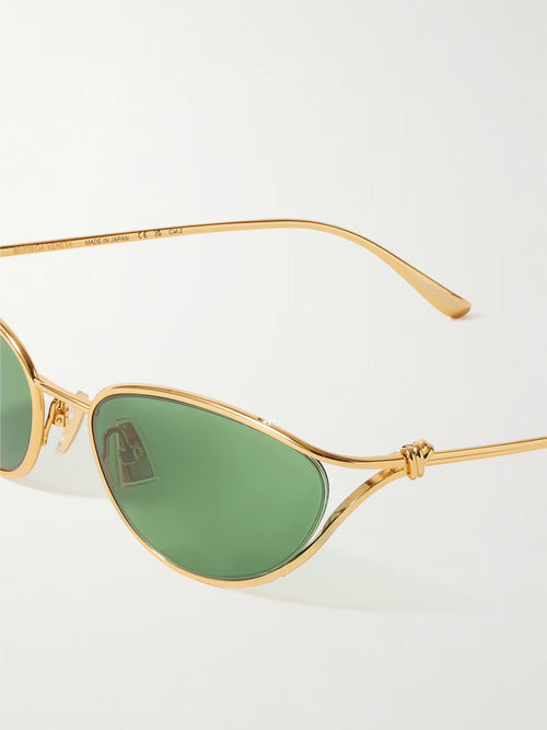 Bottega Veneta Eyewear Cat-Eye Gold-Tone Sunglasses