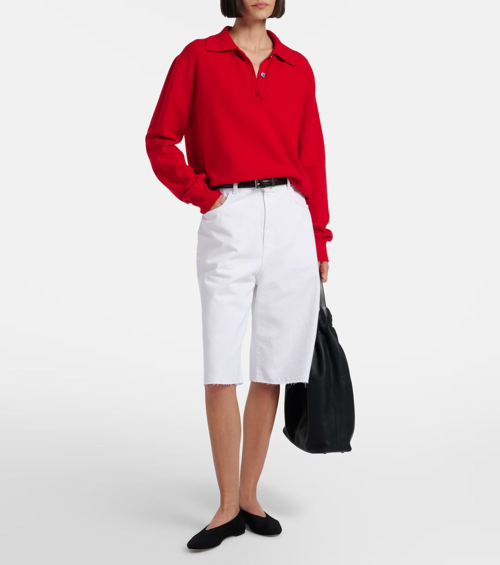 RÓHE Cotton Capri Jeans in White