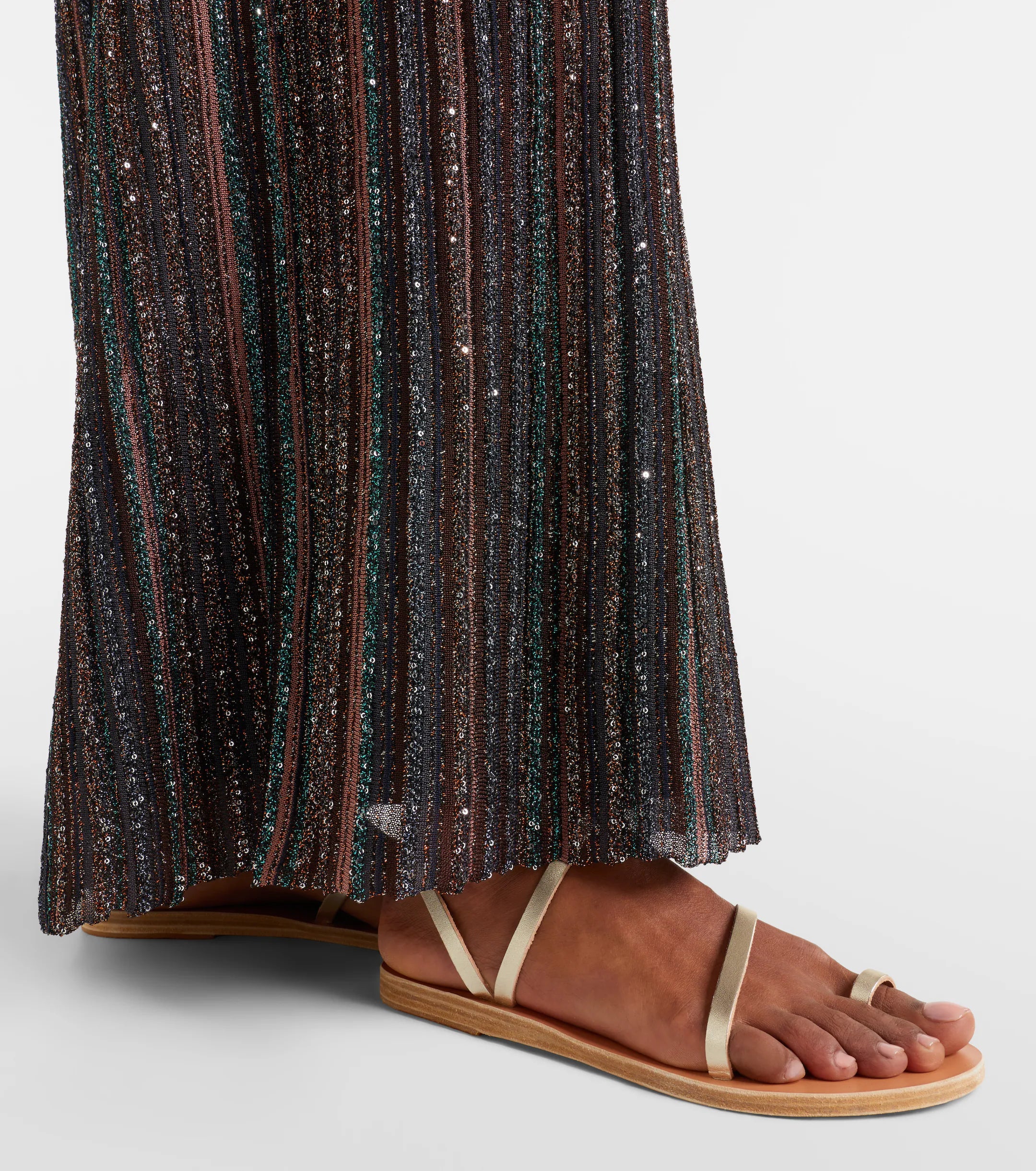 Ancient Greek Sandals Metallic Leather Sandals