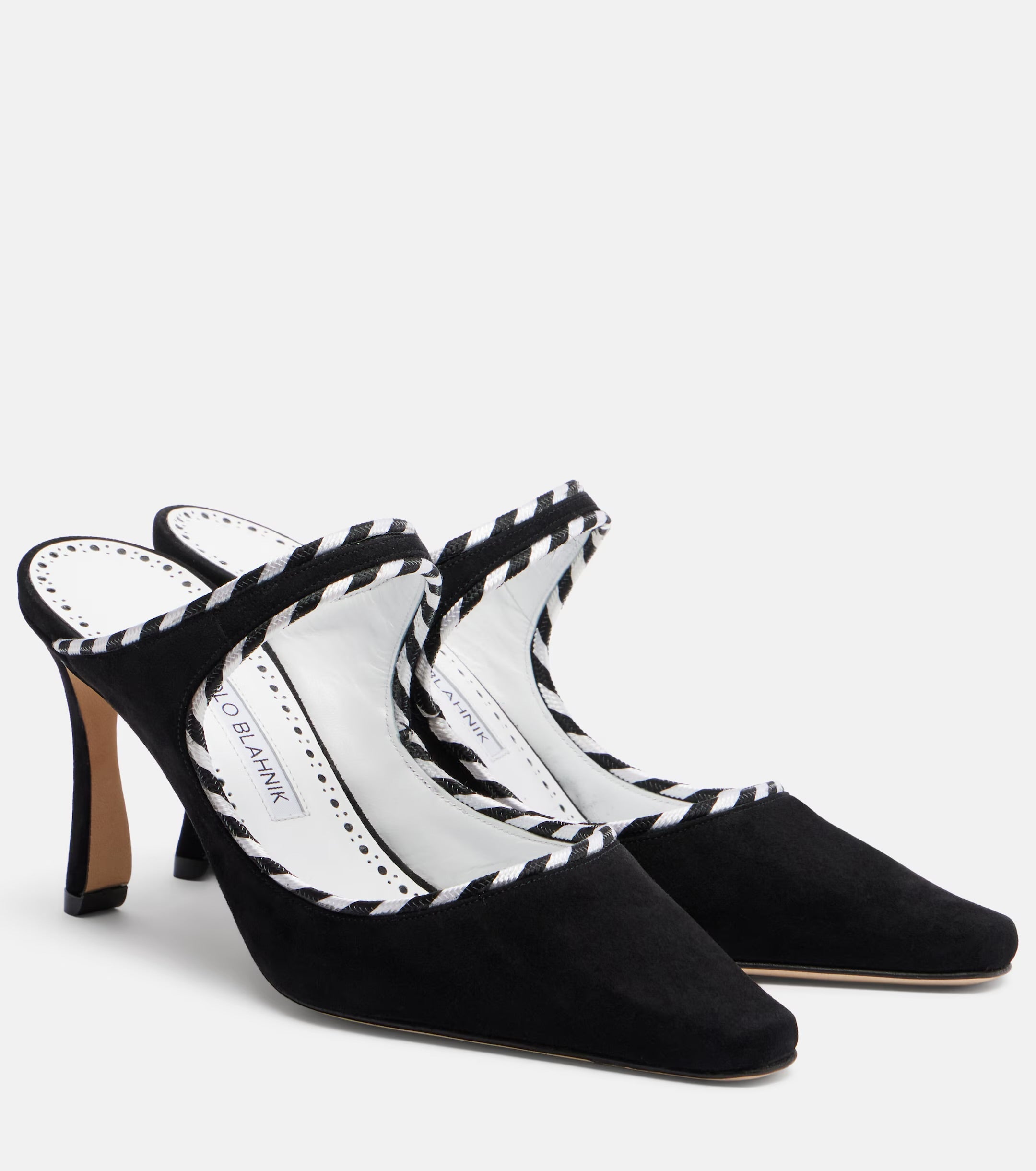 Manolo Blahnik Pura Suede Mules – Black