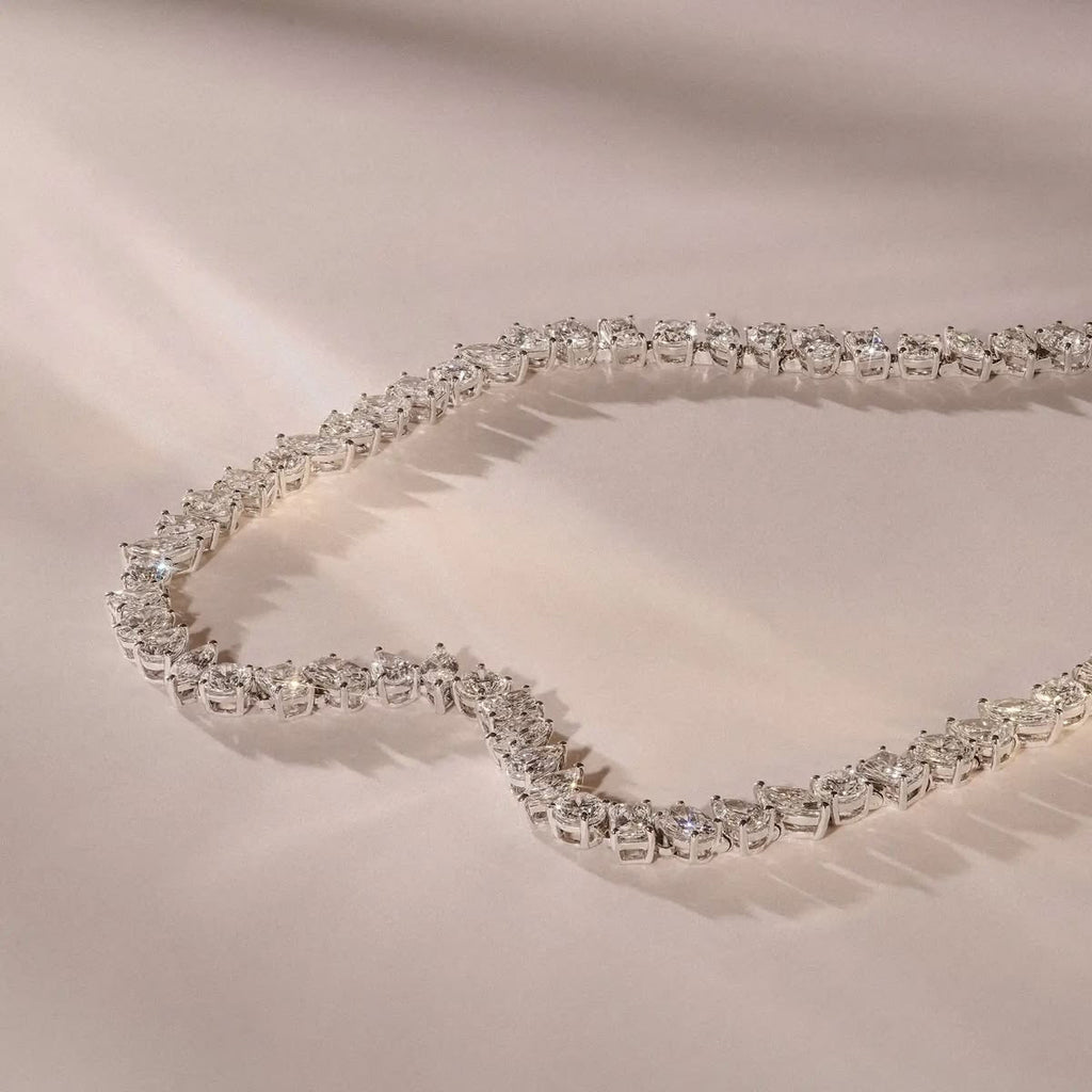 LUXE 27ct Lab Diamond Tennis Necklace in 18K White Gold