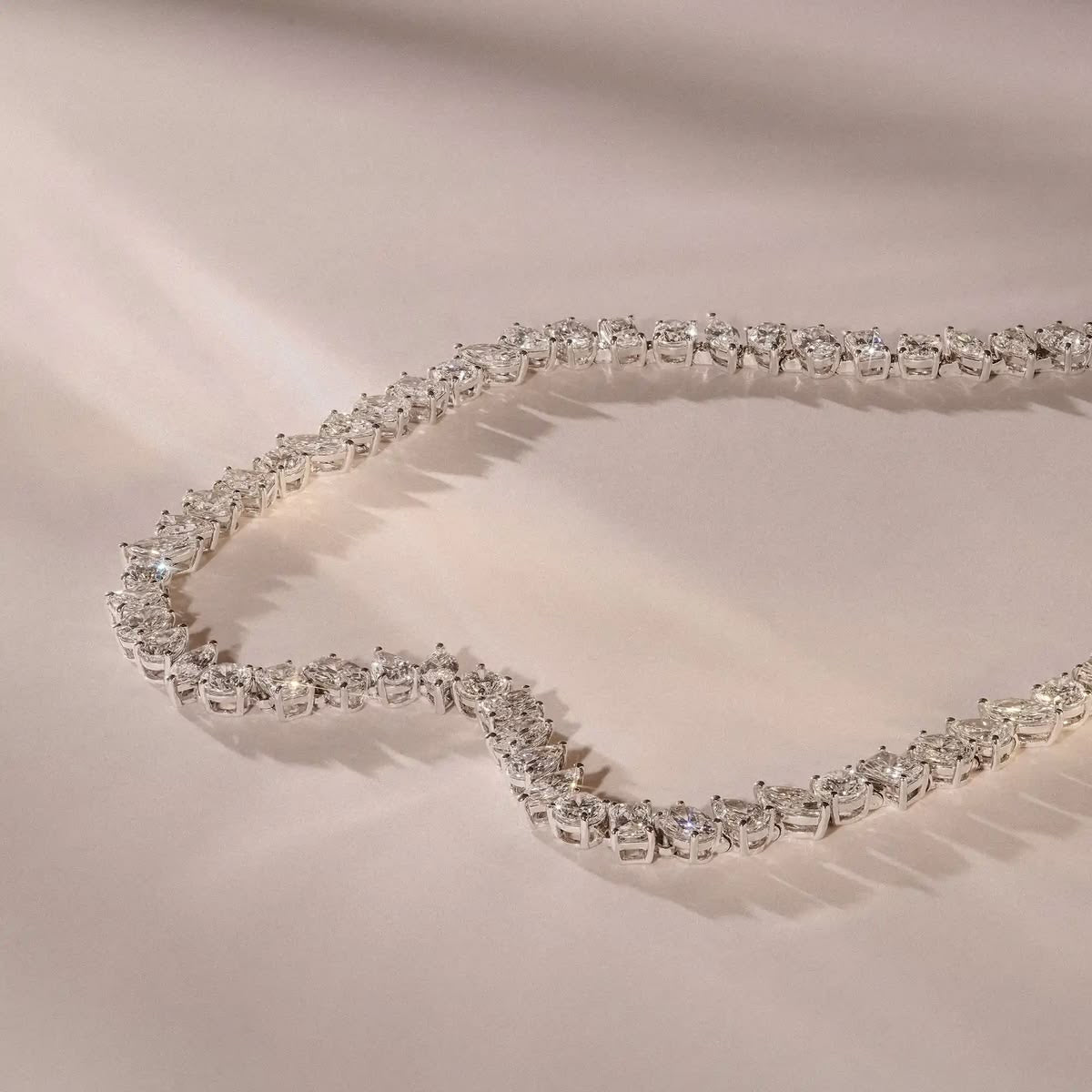 LUXE 27ct Lab Diamond Tennis Necklace in 18K White Gold