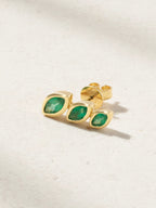 Triple Emerald Ear Crawler, 18K Gold