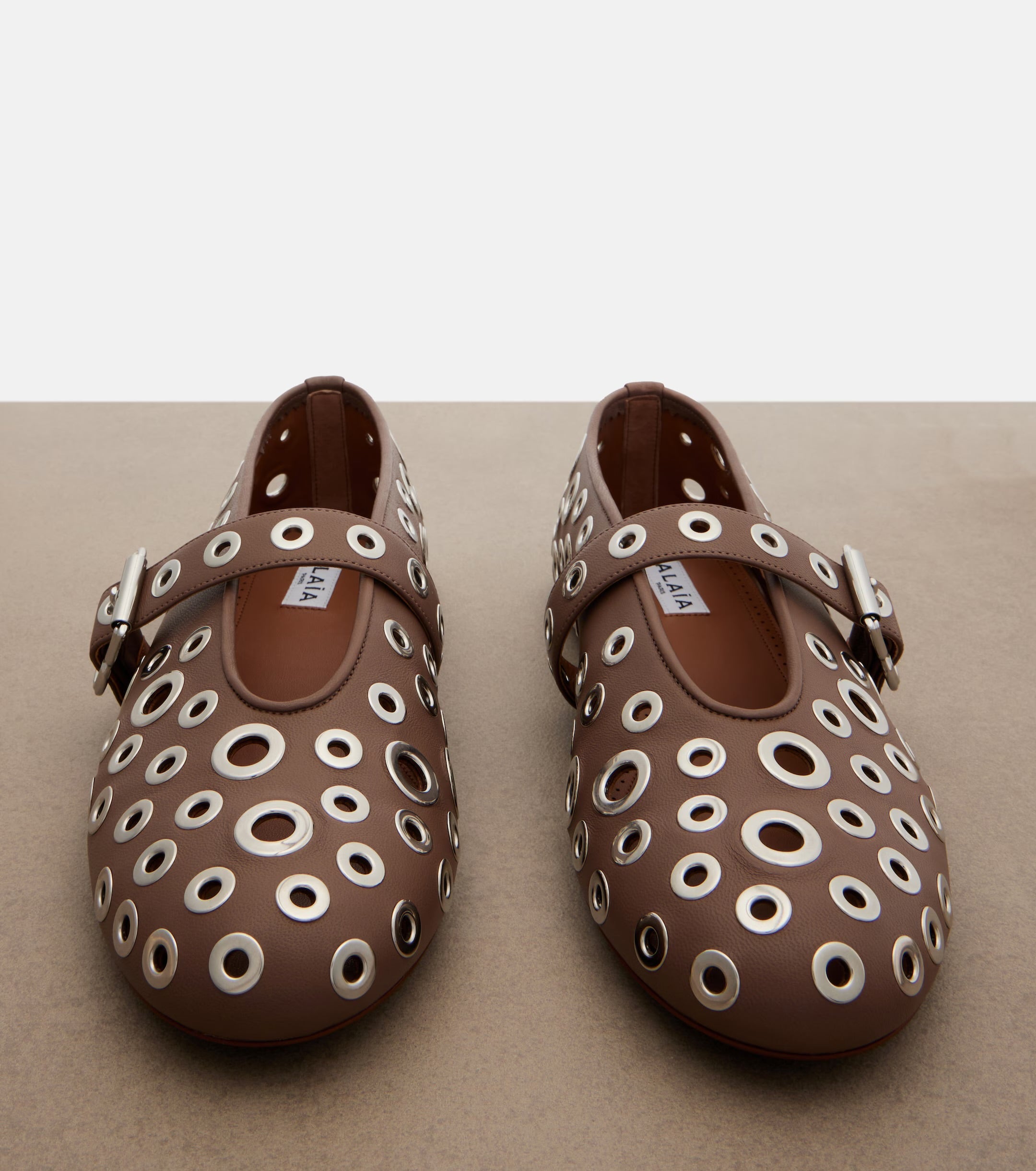 Alaïa Eyelet Mary Jane Ballet Flats