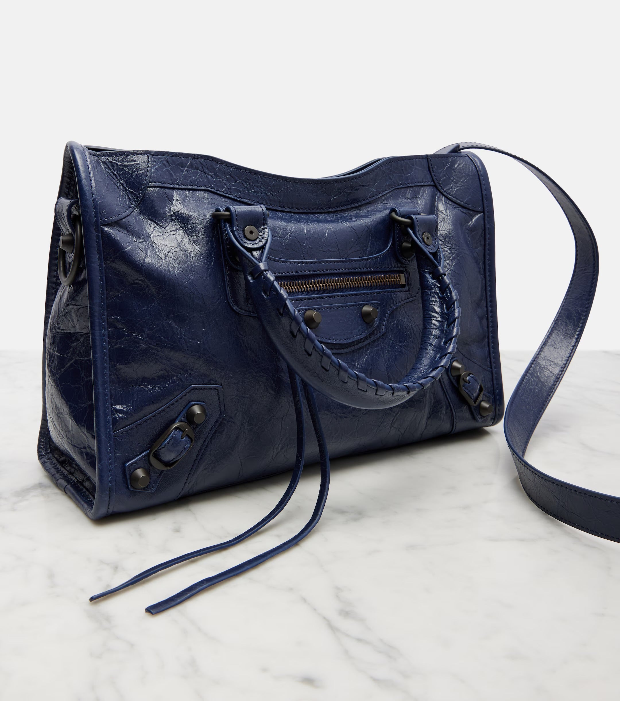 Balenciaga Le City Small Leather Tote Bag – Blue