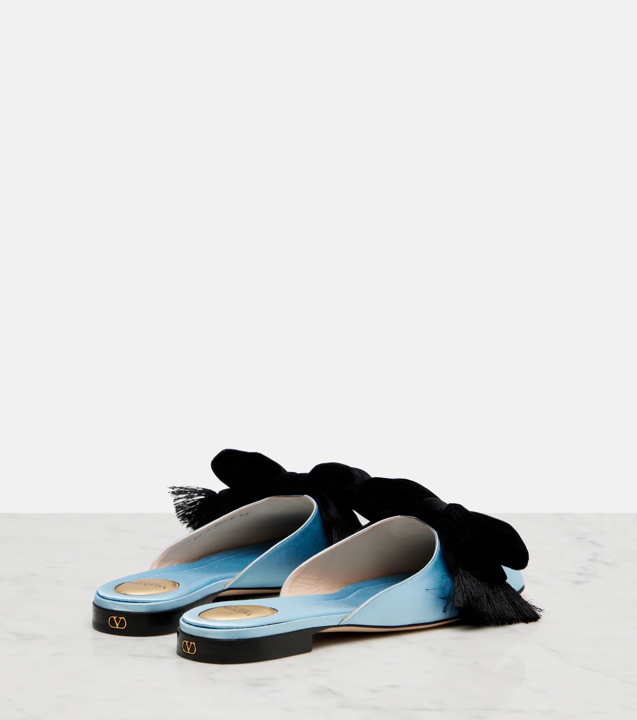 Valentino Garavani Reinette Fringed Bow Mules