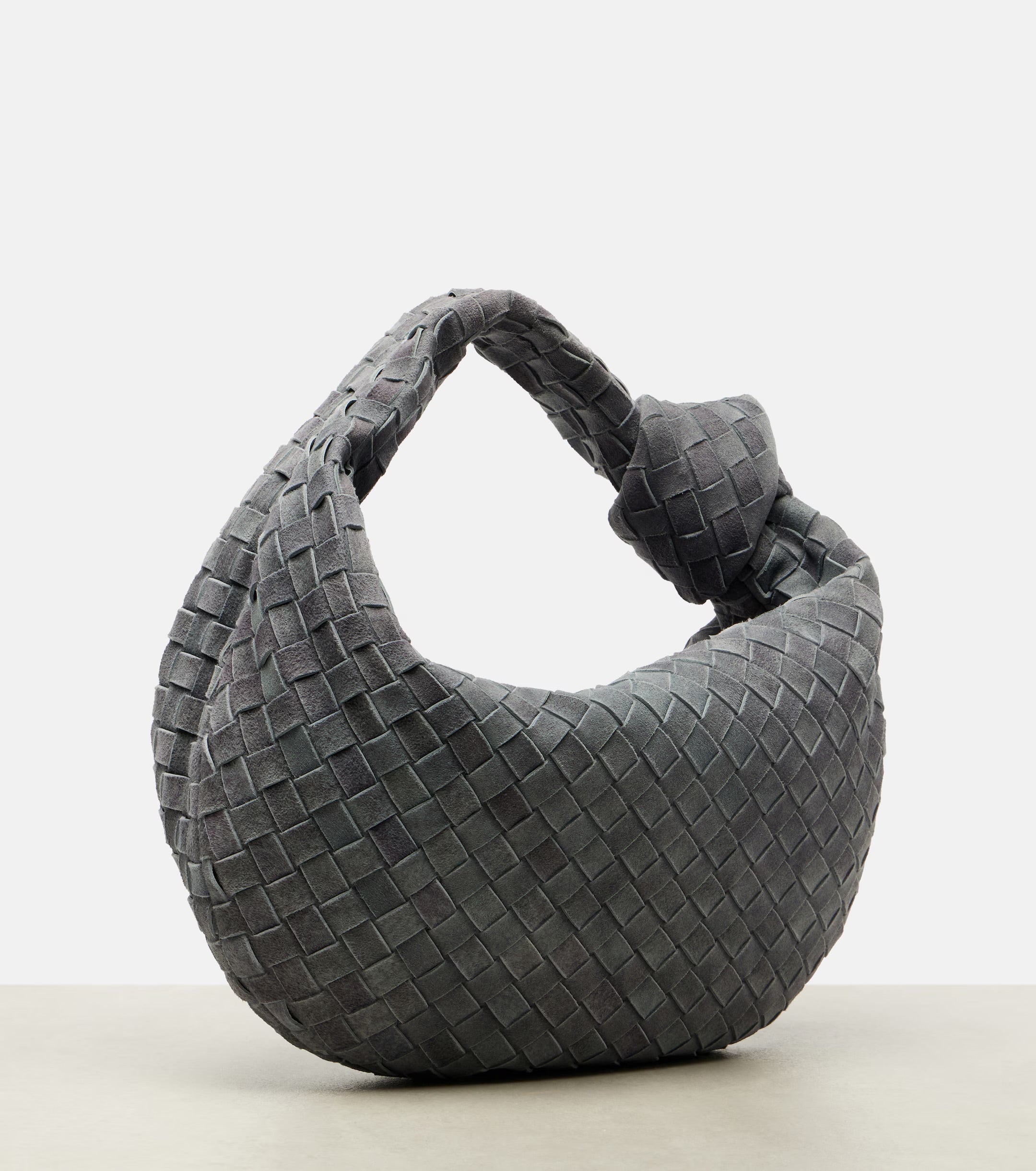 Bottega Veneta Jodie Small Intrecciato Suede Tote – Grey
