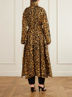 Alaïa Belted Leopard-Print Ocelot Taffeta Trench Coat