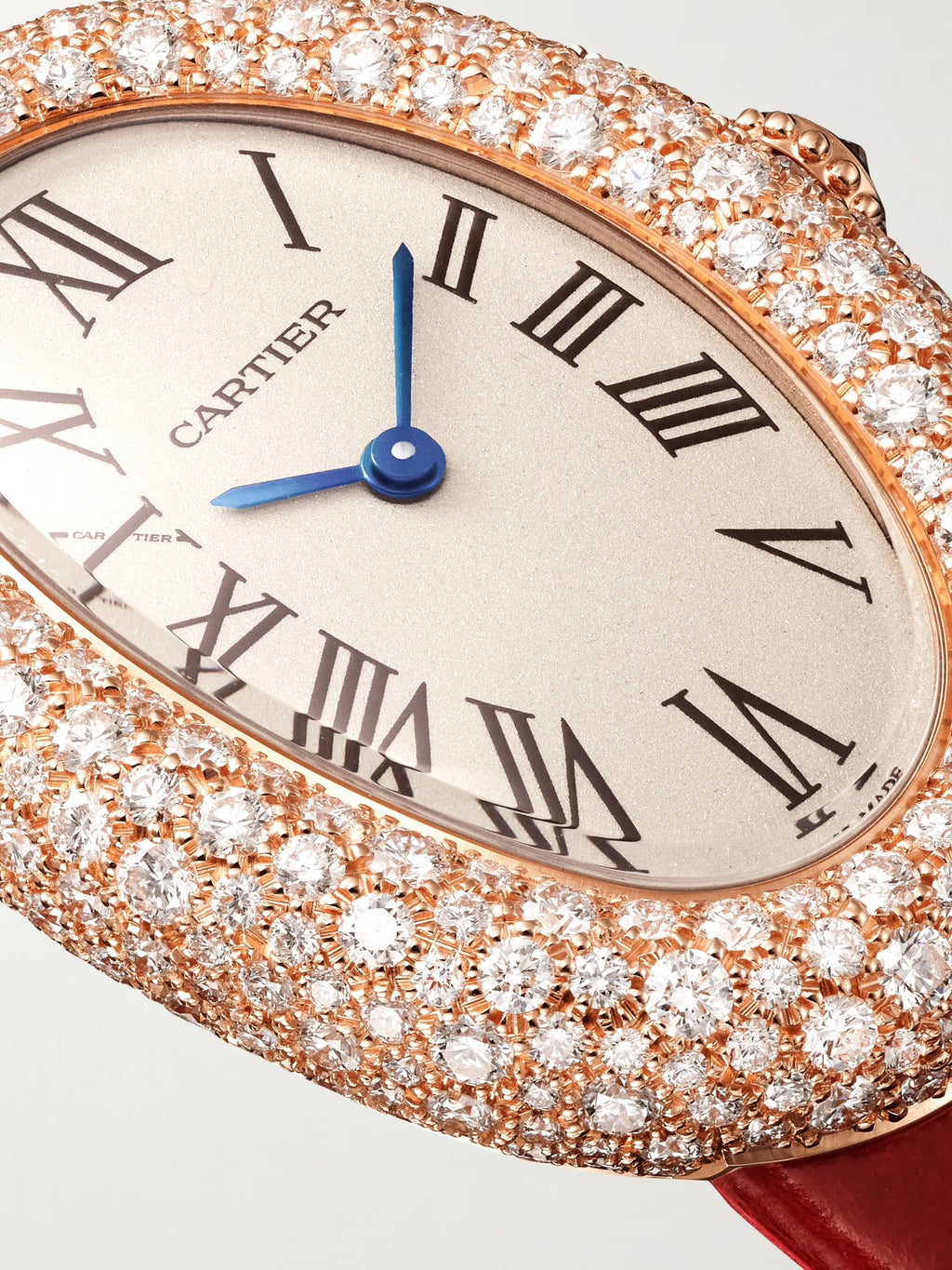 Cartier Baignoire Medium 18-Karat Gold, Alligator and Diamond Watch