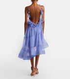 Zimmermann Como Asymmetric Floral-Appliqué Silk Minidress