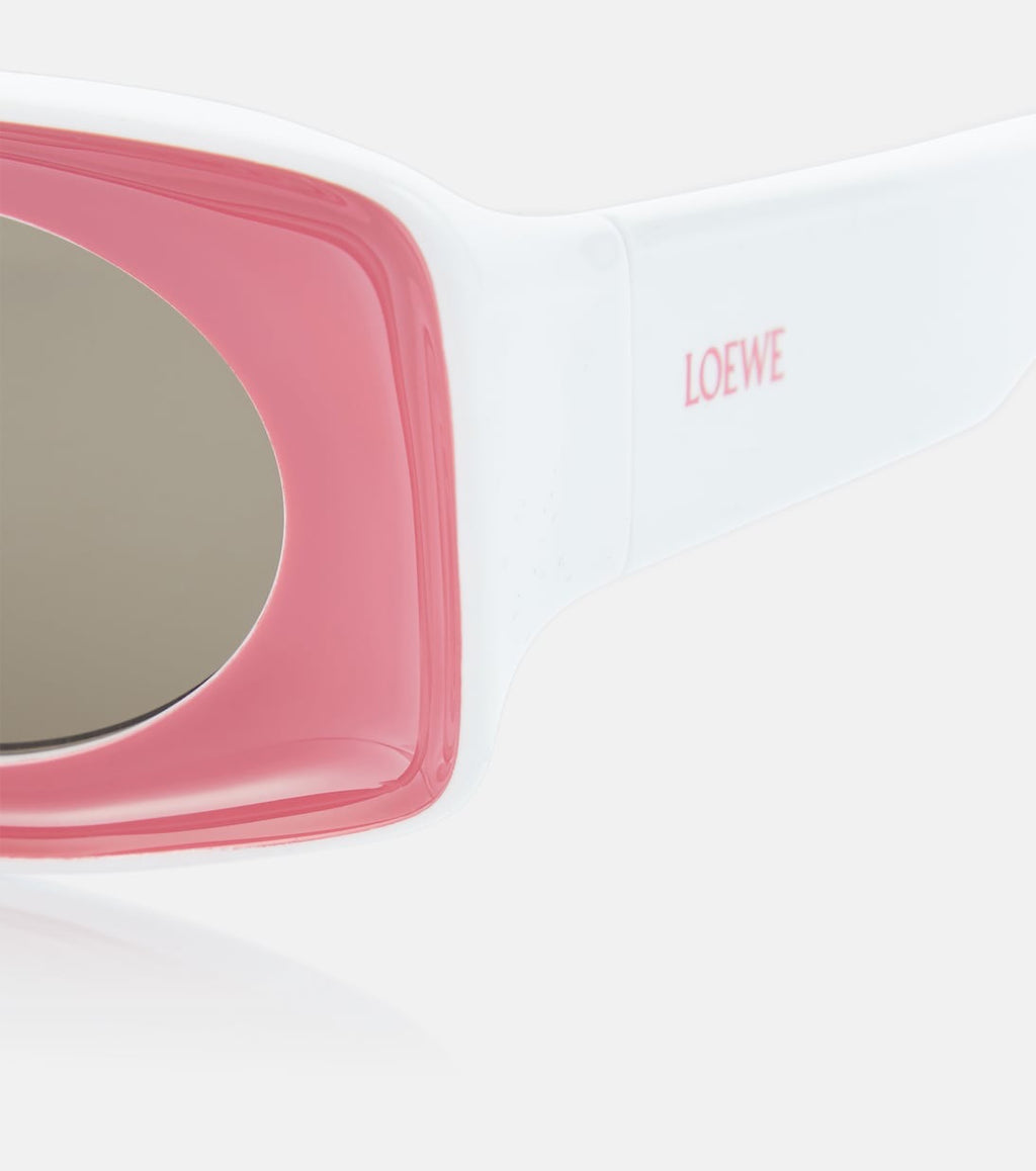 Paula’s Ibiza Rectangular Sunglasses — Pink