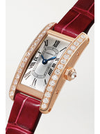 Cartier Tank Américaine Small 28.15mm 18-Karat Rose Gold, Diamond and Alligator Watch