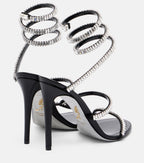 René Caovilla Cleo Spark Embellished Leather Sandals – Black