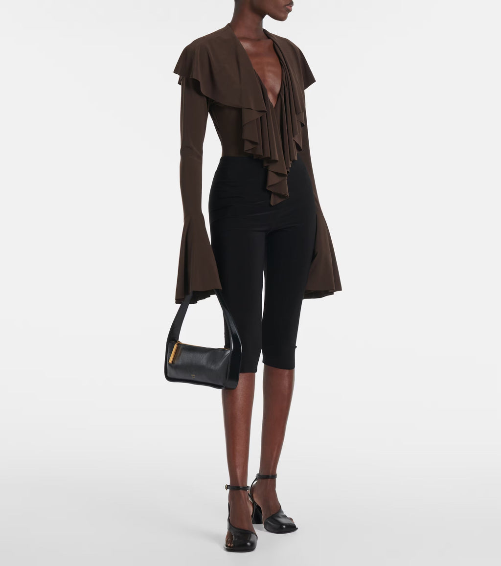 Norma Kamali Capri High-Rise Leggings in Black