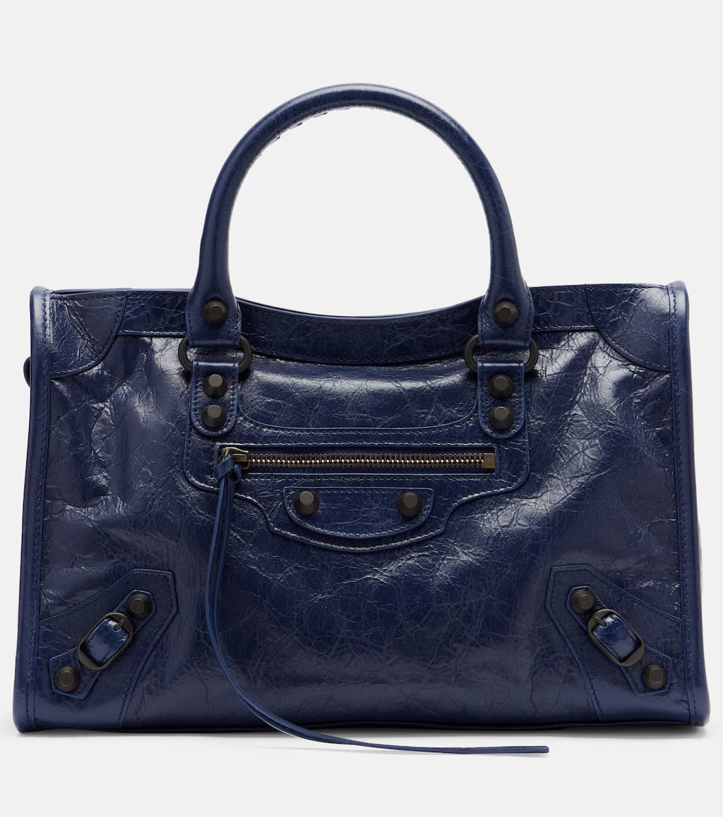 Balenciaga Le City Small Leather Tote Bag – Blue