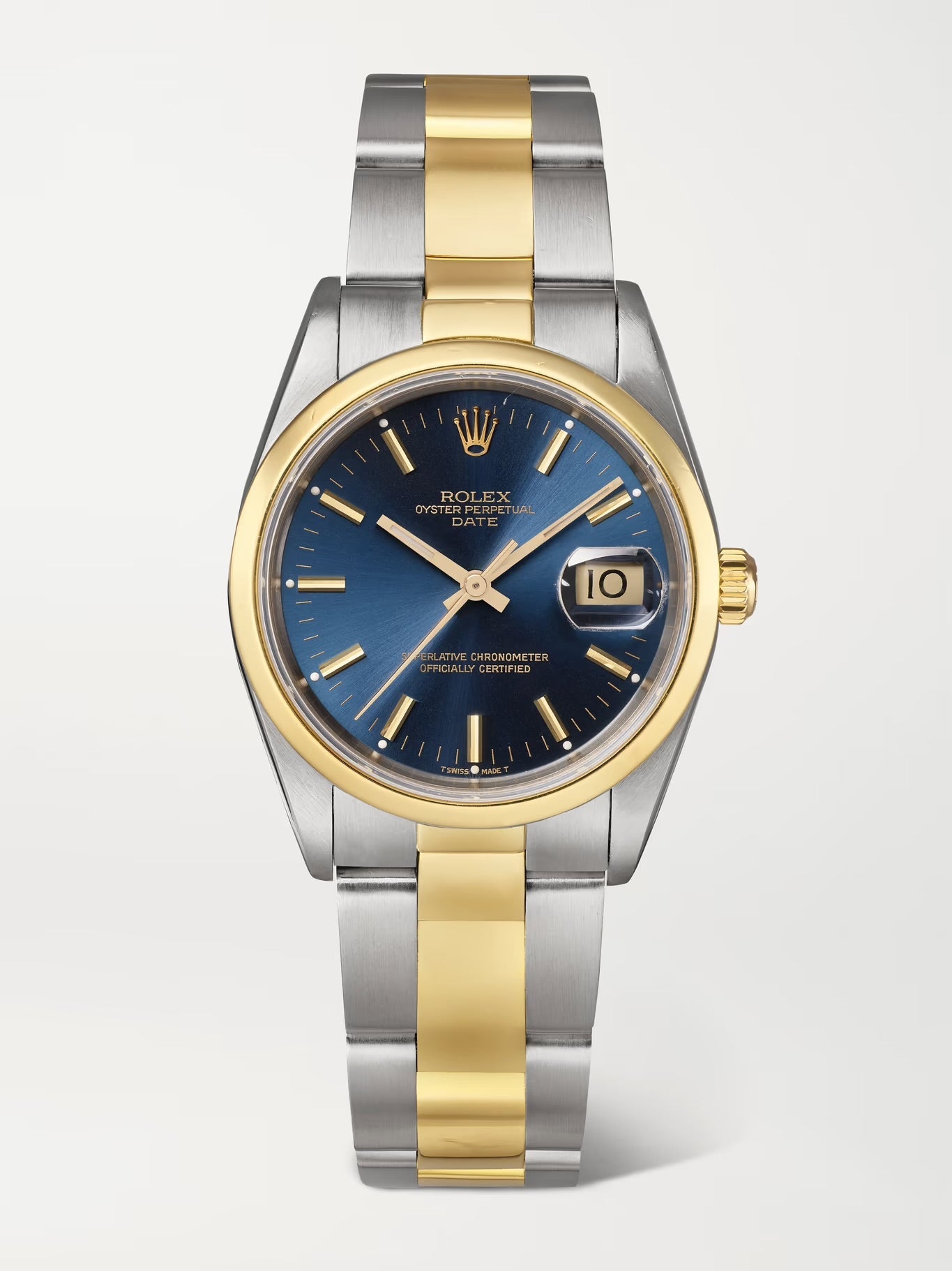 Rolex Vintage 1991 Oyster Perpetual Date Automatic 34mm 18-Karat Gold and Stainless Steel Watch