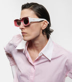 Paula’s Ibiza Rectangular Sunglasses — Pink