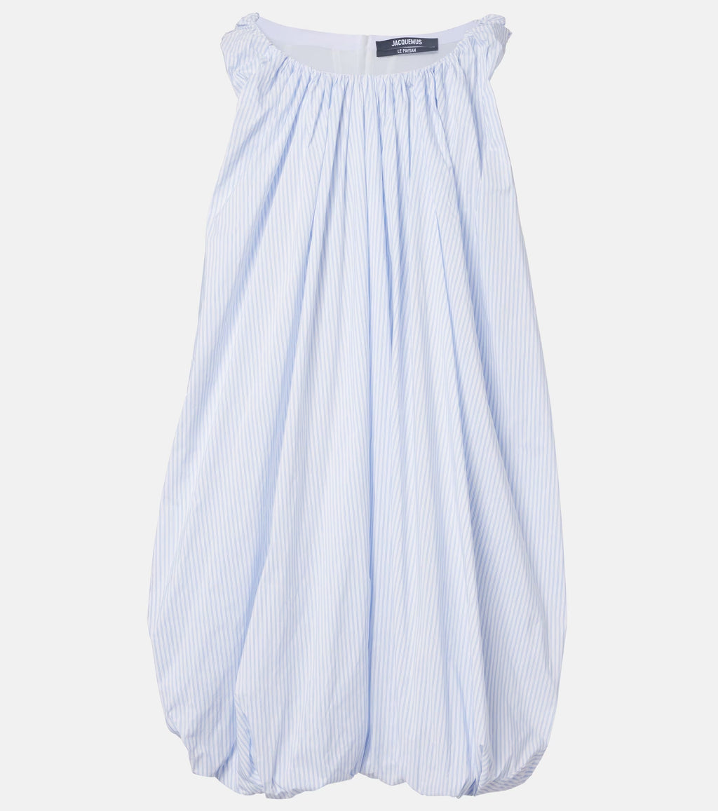 Jacquemus Lavande Gathered Striped Midi Dress