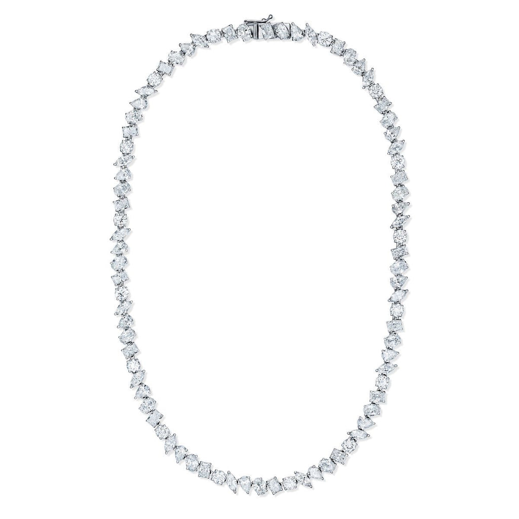 LUXE 27ct Lab Diamond Tennis Necklace in 18K White Gold