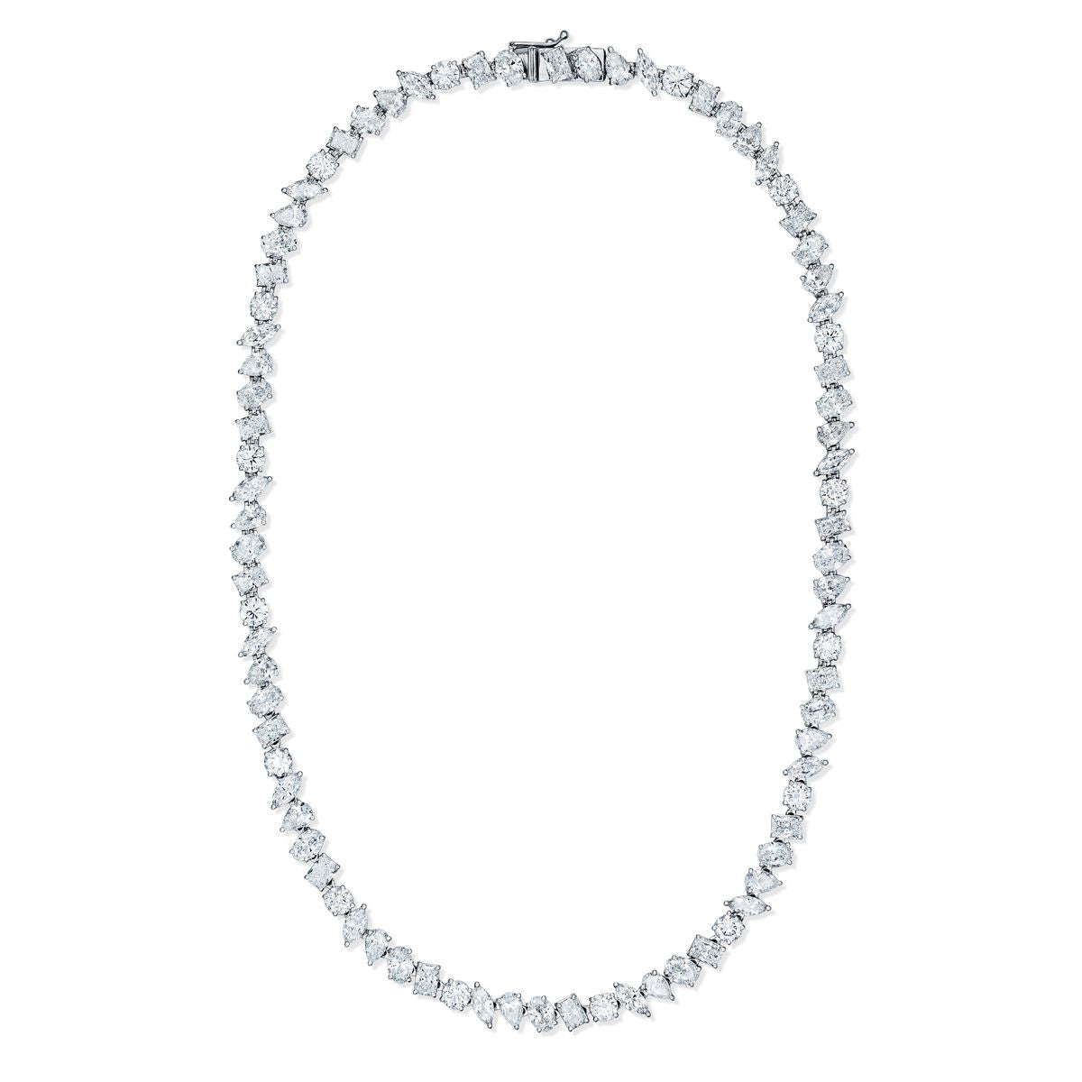 LUXE 27ct Lab Diamond Tennis Necklace in 18K White Gold