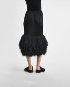 Phoebe Philo Fringed Slip Skirt in Black Silk