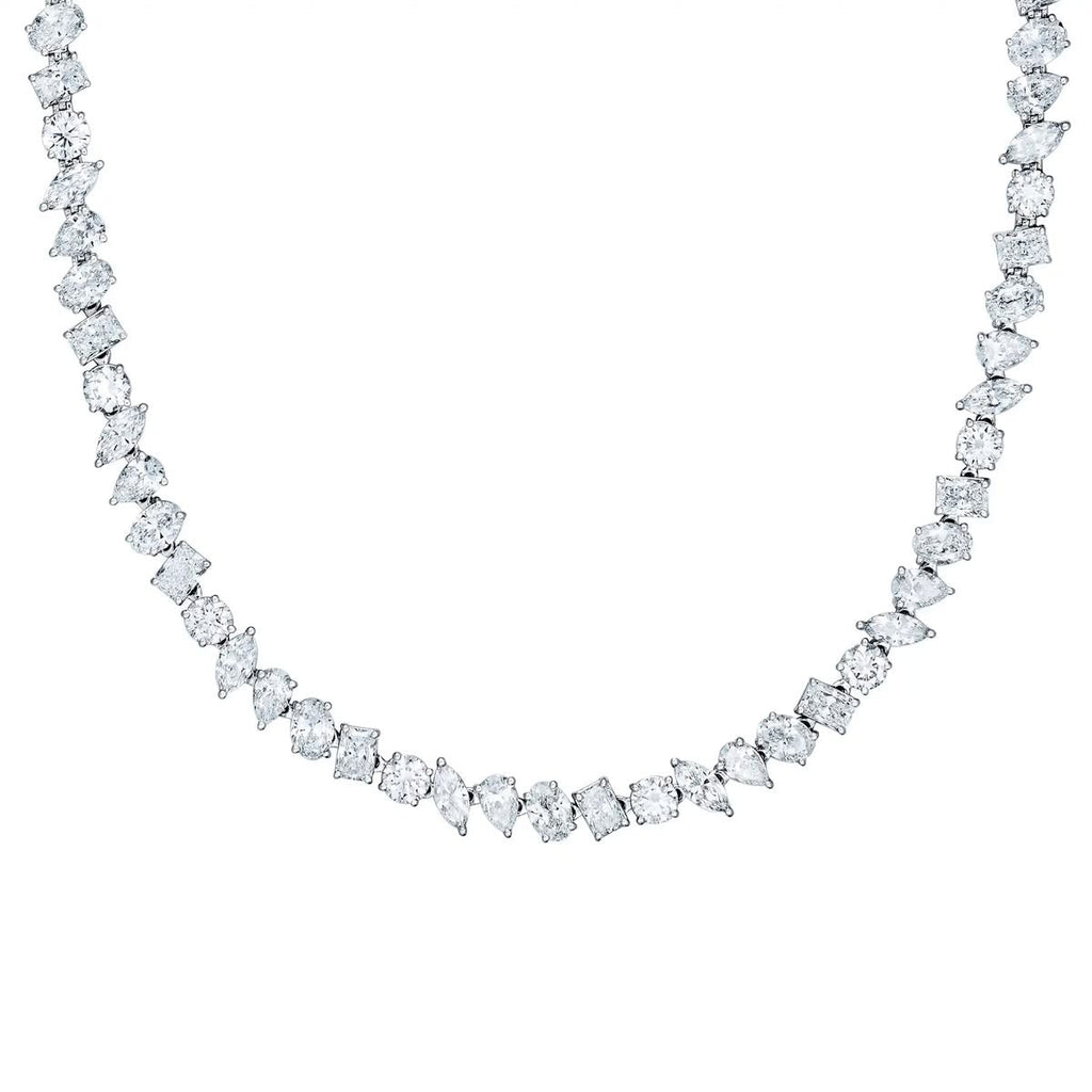 LUXE 27ct Lab Diamond Tennis Necklace in 18K White Gold