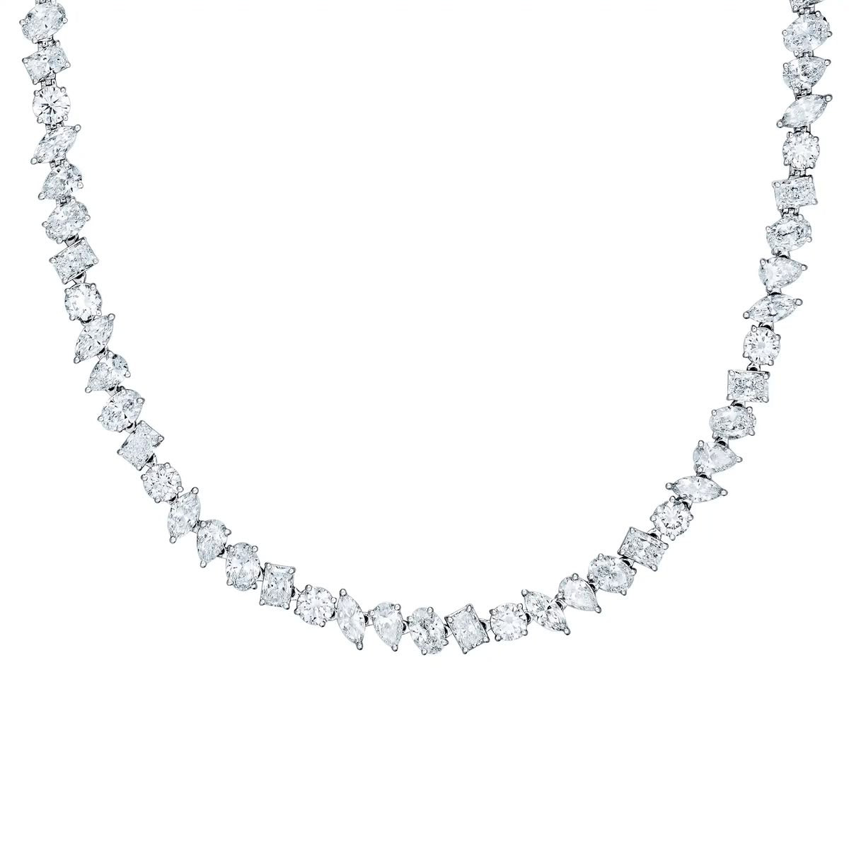 LUXE 27ct Lab Diamond Tennis Necklace in 18K White Gold