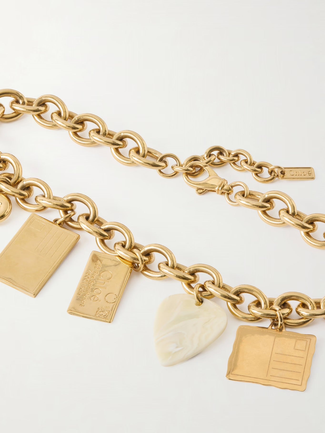Chloé Gold-Tone Enamel Pendant Necklace
